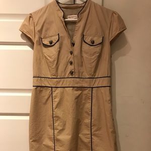 Khaki tailored work dress